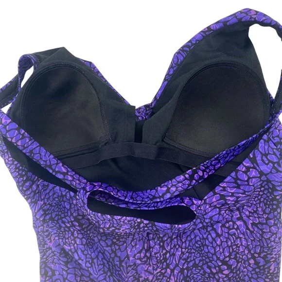 Speedo Womens One Piece Purple Criss Cross Back Swimsuit Size 12 - Picture 6 of 9